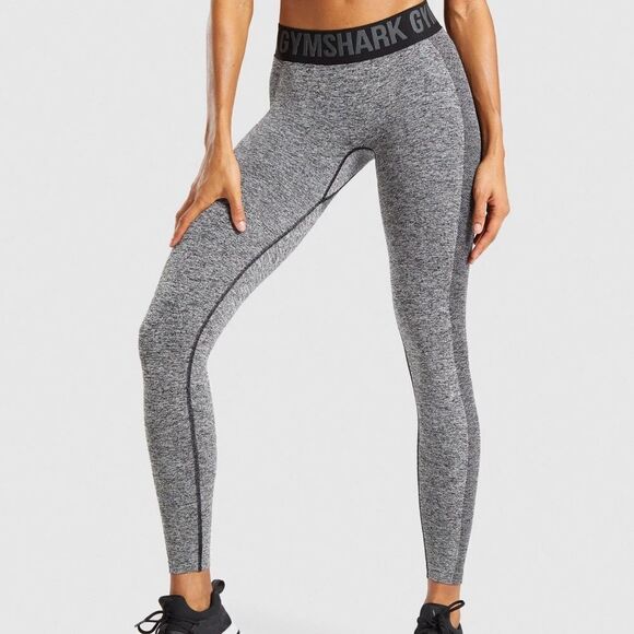 Gymshark Flex Low Rise Leggings Black Marl/Charcoal Women’s Small - Picture 2 of 5